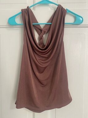 Women's Brown Draped Tank Top